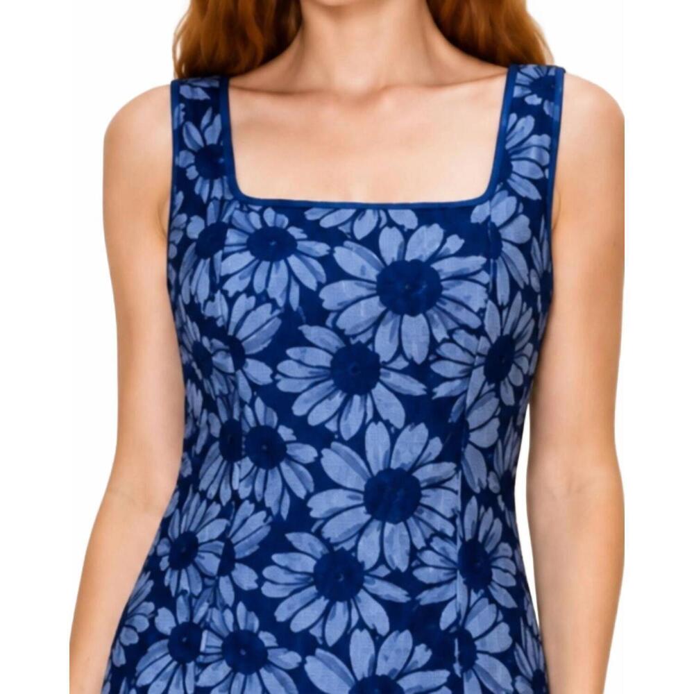 NEW B.RIGHT miriam mini dress in blue daisy - Picture 2 of 3